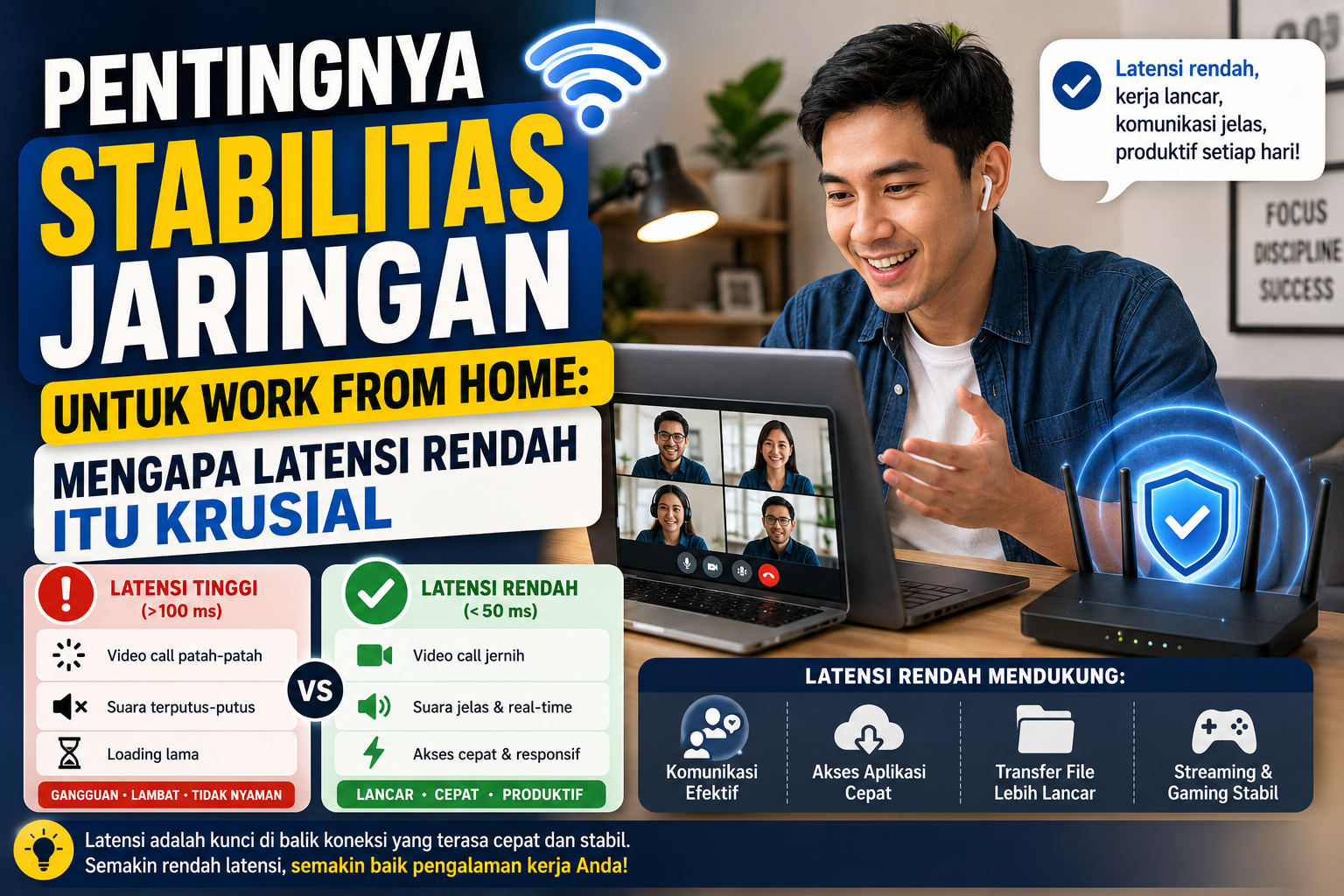 Pentingnya Stabilitas Jaringan untuk Work From Home: Mengapa Latensi Rendah Itu Krusial